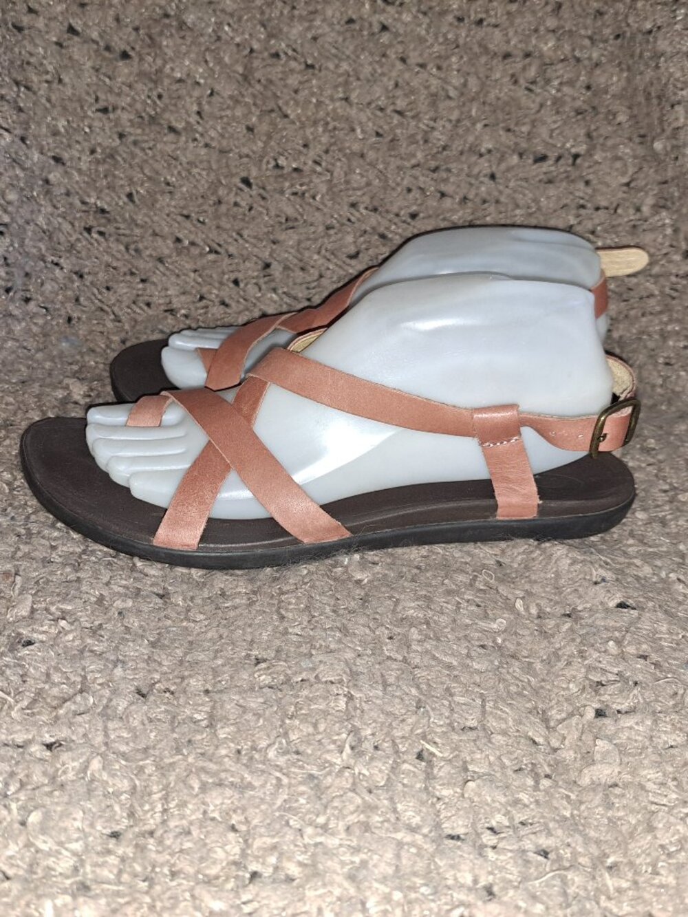 OLUKAI-Upena-Cedar Rose Leather Strappy Sandals-20288-CW48-SZ 8-Near Mint